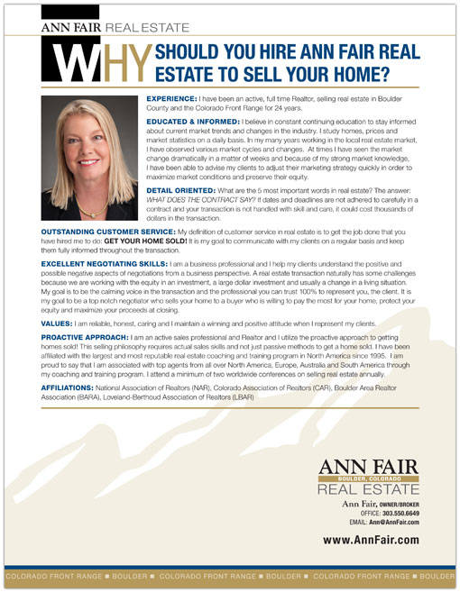 Ann Real Estate Branding: Sell Sheet Design