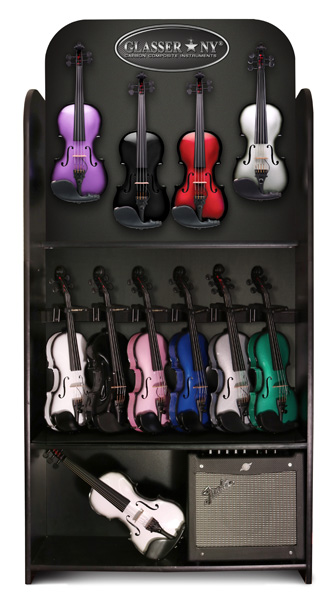 Picture of Violins Display Cabinet: Part Product Photography Project for Glasser Bows: Project Included 100s of Images