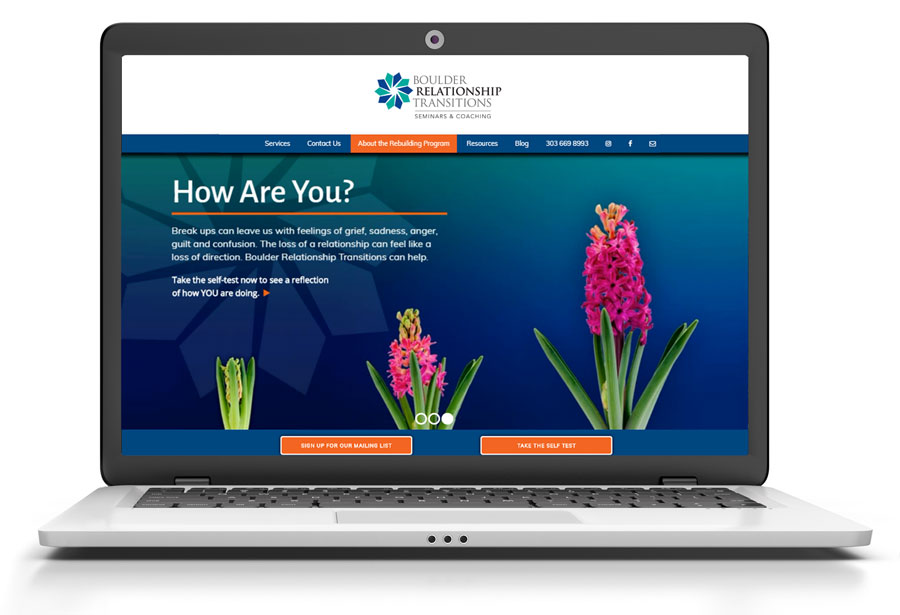 Boulder Relationship Transitions Web Design: Part of Full Company Branding Project
