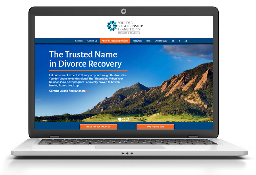 Boulder Relationship Transitions Web Design: Part of Full Company Branding Project