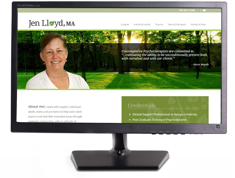 Counselor Website Homepage: Part of Branding Project